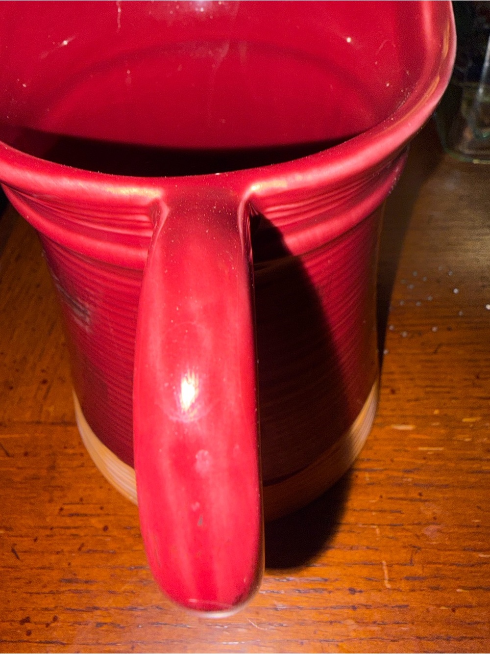 Red Ceramic pitcher with Handle